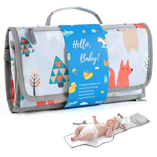 Cai Hong Portable Diaper Changing Pad, Soft & Waterproof, Thoughtful Gifts for Baby Shower & Registry, Baby Travel Changing Gear, New Born Essentials