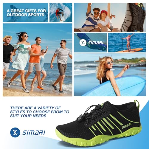 Image of SIMARI Water Shoes for Women Men - Barefoot Quick-Dry Aqua Socks | Lightweight Swim Shoes for Surfing, Swimming, Beach Sports, Kayaking, Diving | Non-Slip Design