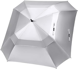 G4Free Extra Large Golf Umbrella 62/68 inch Square Vented Windproof Auto Open Double Canopy Oversized Stick Umbrella