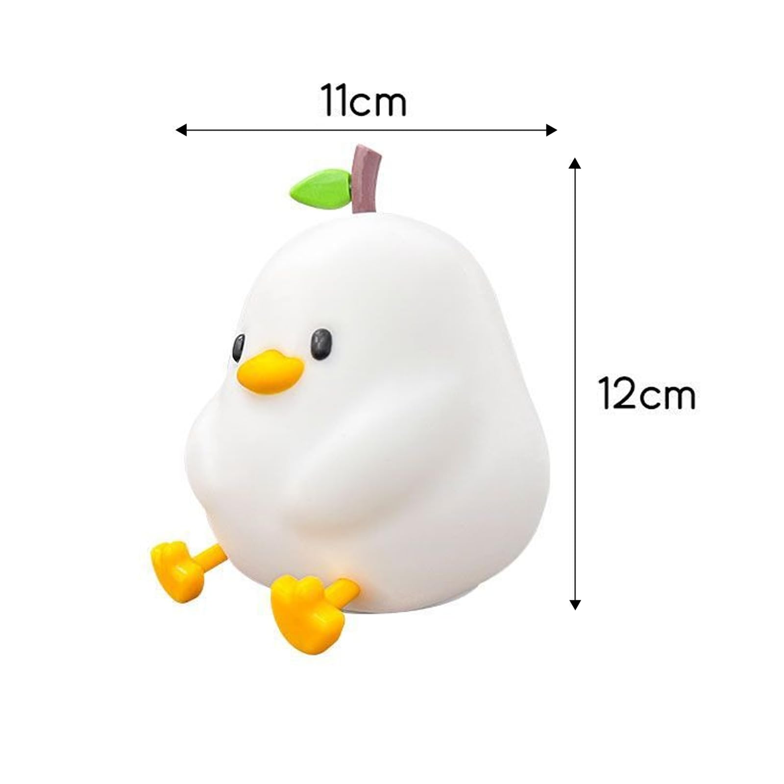 Luz nocturna táctil, bonita forma de pato, forma de animal, luz suave, lámpara de noche de silicona, para habitación de niños
