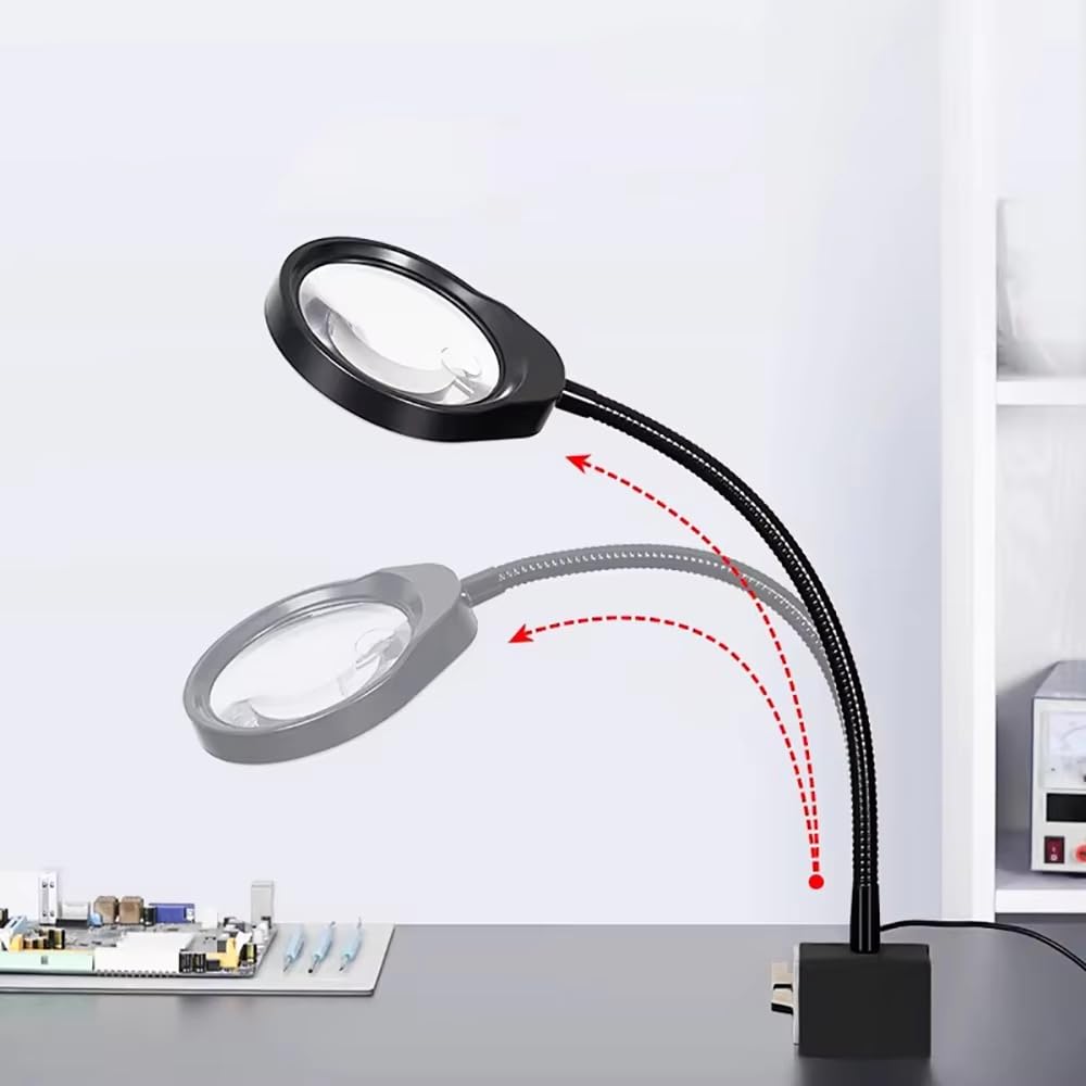 Toplionace Lupa Industrial X05 con Luces LED para Reparación Electrónica - Lámpara de Inspección de Circuitos con Lente de Cristal de Alta Definición