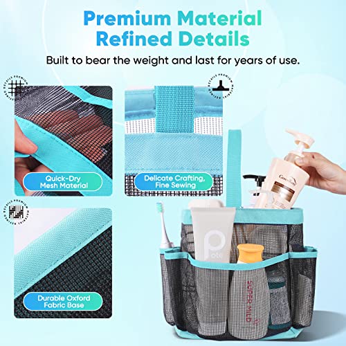 Image of EUDELE Mesh Shower Caddy Portable for College Dorm Room Essentials, Shower Caddy Dorm with 9-Pocket Large Capacity for Beach, Swimming, Gym, Camping, Travel essentials