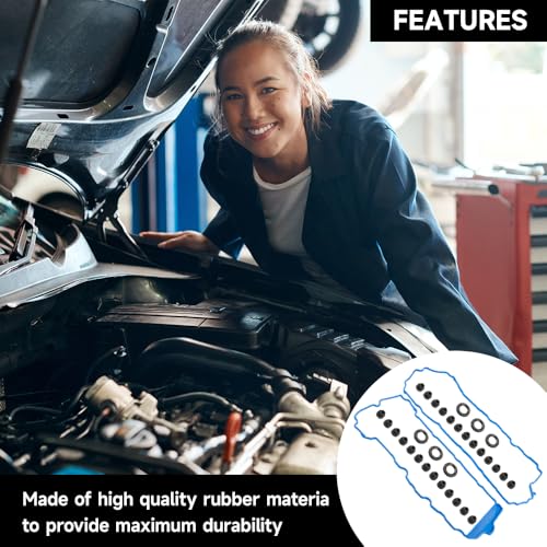 Image of Engine Valve Cover Gasket - Compatible for Chevrolet Traverse 2009-2016 for Buick Enclave 2009-2016 for Cadillac CTS 2008-2013 - Replace Part VS50502, VS50808R - Set of 2