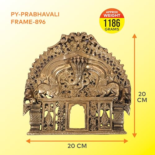 Image of Brass Prabhavali Wall Hanging - Prabhavali, Brass, Spiritual Home Decor, Temple & Puja Room Wall Decor