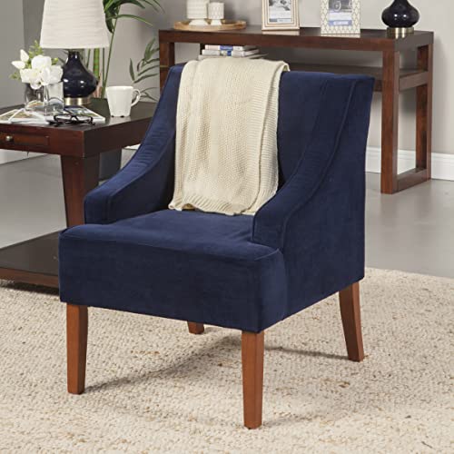 Image of HomePop Classic Swoop Arm Accent Chair - Velvet Navy
