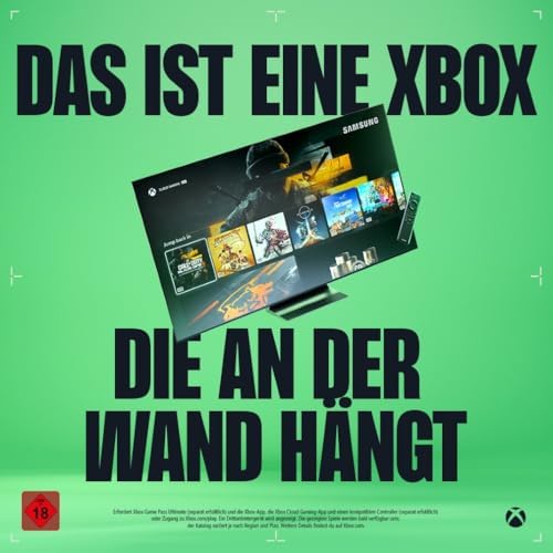 Modernes Wohnzimmer mit dem 98-Zoll Samsung Neo QLED AI TV und smarter Solarfernbedienung.