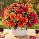lovemoon Artificial Chrysanthemums Flowers for Outdoors, Fall