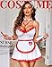 Avidlove Womens Maid Costume Outfits Sexy Roleplay Lingerie Sleepwear Dress with Choker White Nurse L