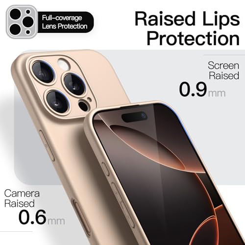 Image of JETech Slim Case for iPhone 16 Pro Max, Desert Titanium | Camera Lens Protection, Ultra-Thin Matte Finish, Lightweight Minimalist Cover