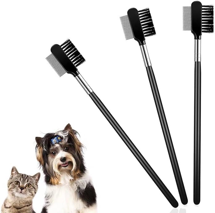 zYoung 2 Pcs Dog Comb, Tear Stain Remover, Dog Eye Stain