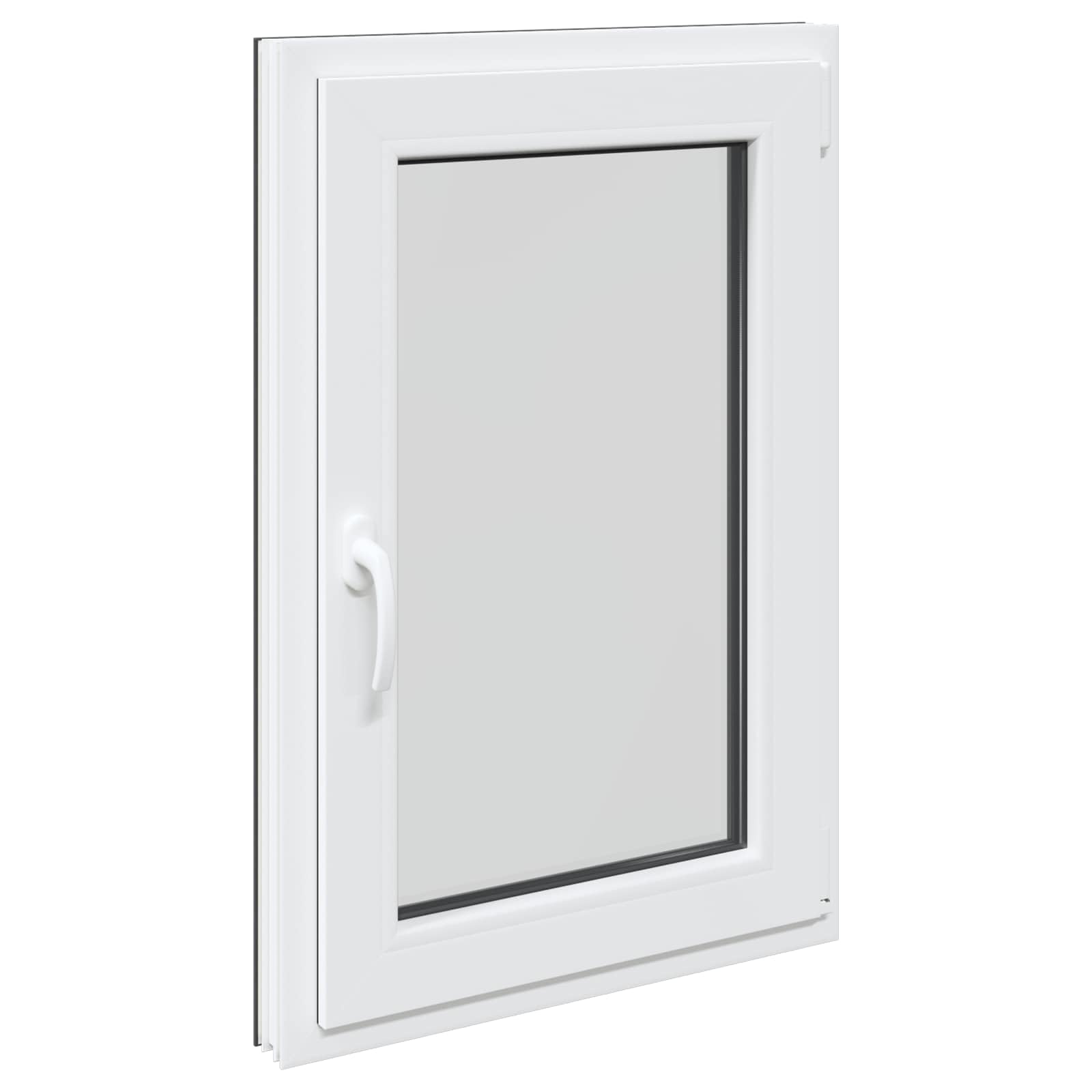 vidaXL Ventana de sótano RISOR 60 x 80 cm PVC y Vidrio Gris Antracita, Sótano, Aislante Térmico Moderno y Duradero para Ventanas Eficientes, Accesorios de Vidrio PVC Aislantes