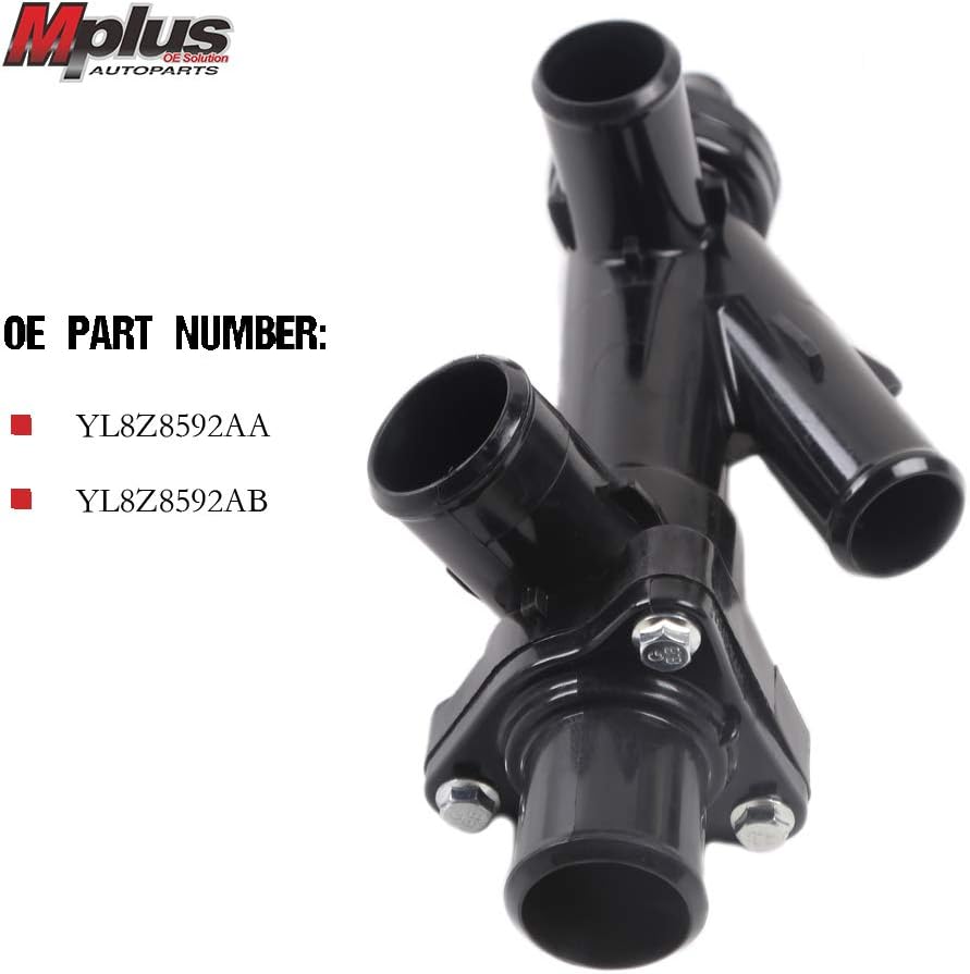 MPLUS Coolant Thermostat Housing Fits 2001-2004 for Ford Escape, 2001-2004 for Mazda Tribute 3.0L 2968CC 181Cu. V6 GAS DOHC