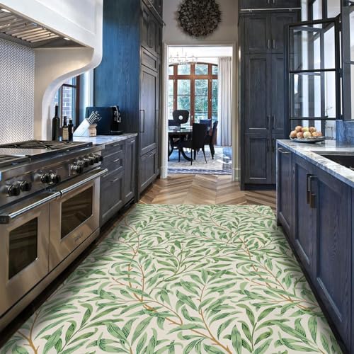 Tapis 140x200 d'espace salon William Morris vert botanique lavable - 5