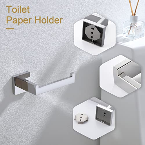Image of KOKOSIRI Toilet Paper Holder Chrome Toilet Roll Holder for Bathroom Kitchen Washroom T-304 Stainless Steel Wall Mounted, Polished Finish, B2003CH