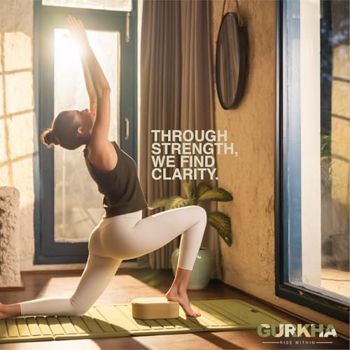 Image of 13mm GURKHA Foldable Performance Yoga Mat for Men & Women | Non-Slip, India's First Foldable Extra-Cushioned Mat for Yoga, Pilates, HIIT & Floor Workouts | Portable, Durable & Lightweight Fitness Mat - Stubborn Heart (Red) | 170 cms x 70 cms