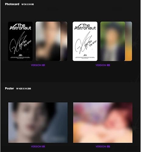 Miniatura 6 de BTS (2 REGALOS) Álbum JIN THE ASTRONAUT Versión aleatoria+Máscara KPOP Premium+Tarjeta de fotos extra