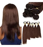 kun na Hair Silky Straight Hair Weaves Bundles 8"x4pcs,10"x1pc,12"x1pc Double Drawn Real Human Ha...