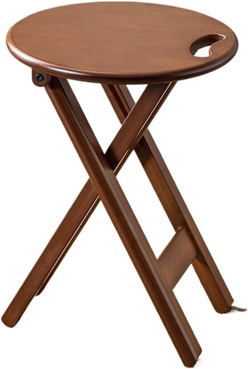 Folding Stool Household Multifunctional Kitchen High Outdoor Space Saving Furniture Portable(Brown Folding 43cm)