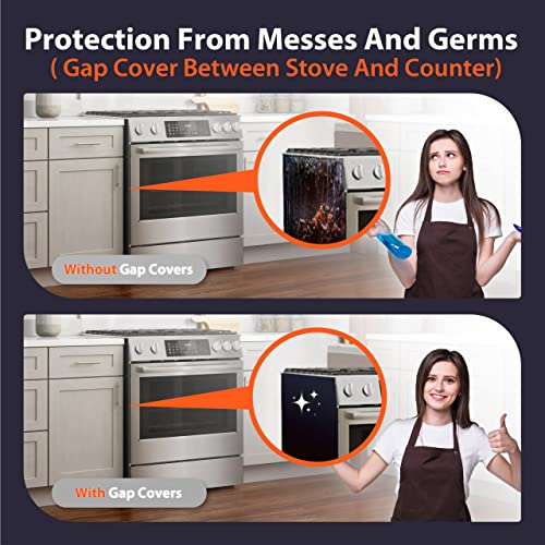 Iiioiiia Upgrade“T” Kitchen Stove Counter Gap Cover (2 Pack) Stainless Gap Covers Between Stove And Counter With Wide & Long, Protect Stove Gap Filler Sealing Spills In Kitchen (20 Inch, Silver) #TOP2