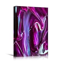 Canvas Wall Art Liquid Abstract Colorful Decorative Elements Mixed Media Multicolor Swirly - 12x18 inches