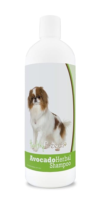 Healthy Breeds Herbal Avocado Dog Shampoo for Dry Itchy Skin for Japanese Chin - Over 100 Breeds - Flea and Tick Product Safe - For Dogs with Allergies or Sensitive Skin - 16 oz