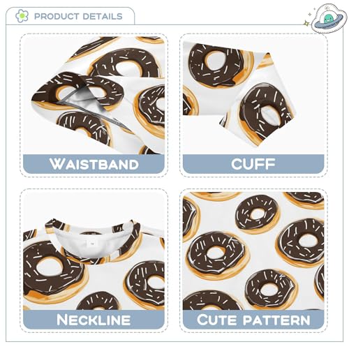 JUNZAN Cute Cartoon Sweets Donuts White Kids Boys Sweatshirts Hoodies Long Sleeve Kids Pullover Hoodie Party 4T3