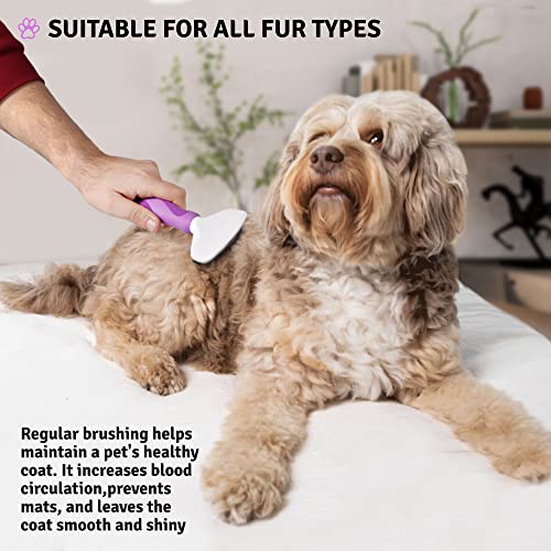 Poodle Pet Slicker Brush For Small And Large Dogs Pet Hair Remover | Effectively And Effortlessly Removes Tangles, Mats, And Loose Hair | For Short Or Long Hair(Grooming Brush) #TOP5