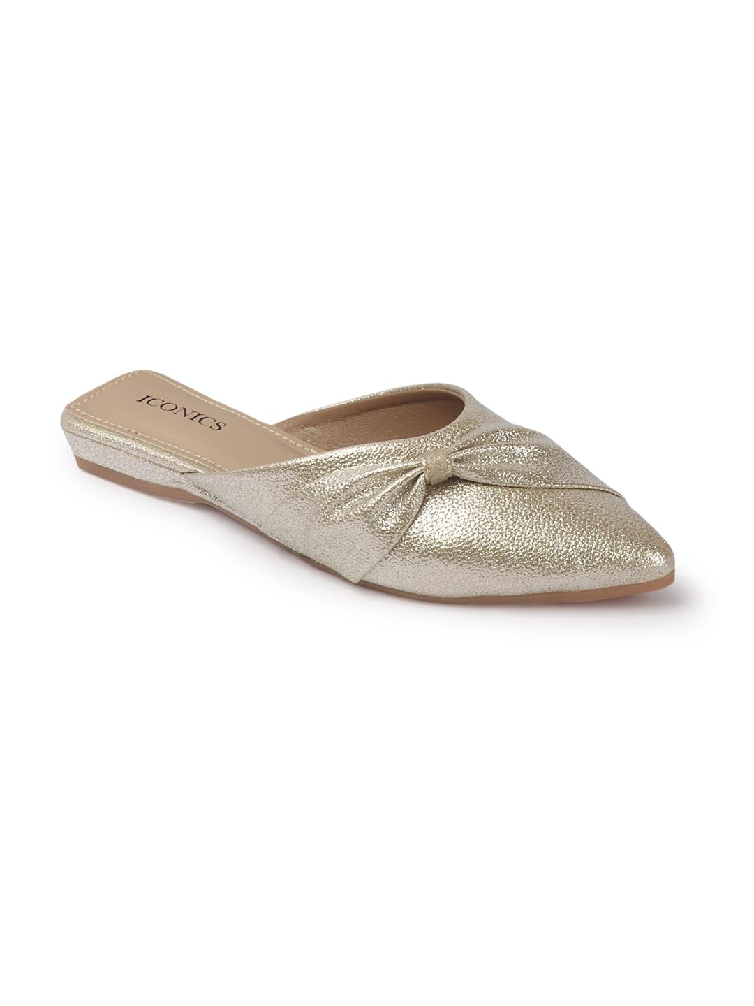 Iconics Women Comfortable Flat Pointed Toe Slip On Stylish Mule Shoes