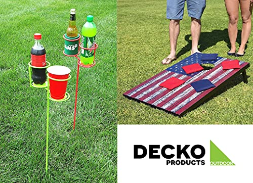 Decko Products 30253 Beverage Holder Stake, 2-Pack, Green And Red #TOP4