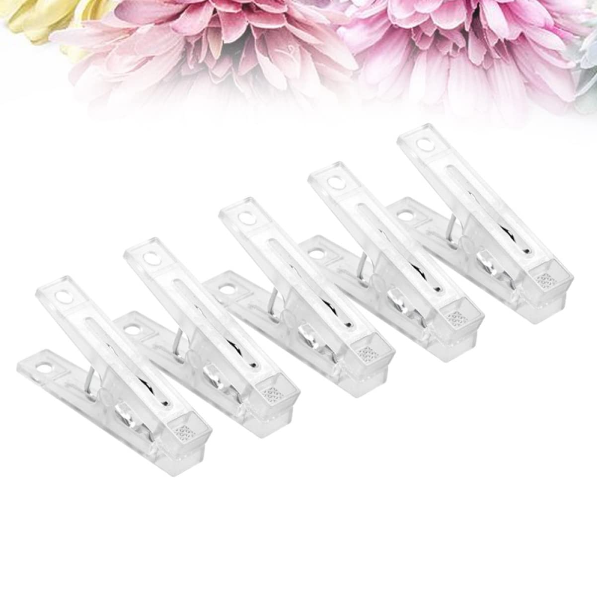 10 Pinces à Linge Transparentes Blanches - Clips Multifonctions Pour Vêtements, Serviettes, Documents - Petit Modèle Résistant