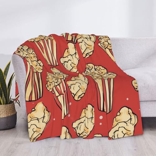 Couverture flanelle cocon douillet plaid imprimé pop-corn lit