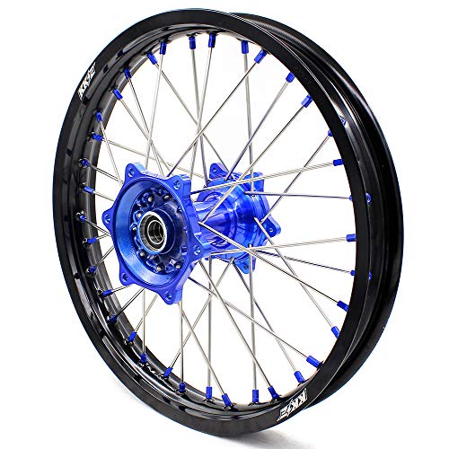 Kke 21 & 19 Cast Fit Yamaha Yz125 Yz250 Yz250F Yz450F Painted Hubs Mx Wheels Set Blue Nipple Silver Spoke #TOP3