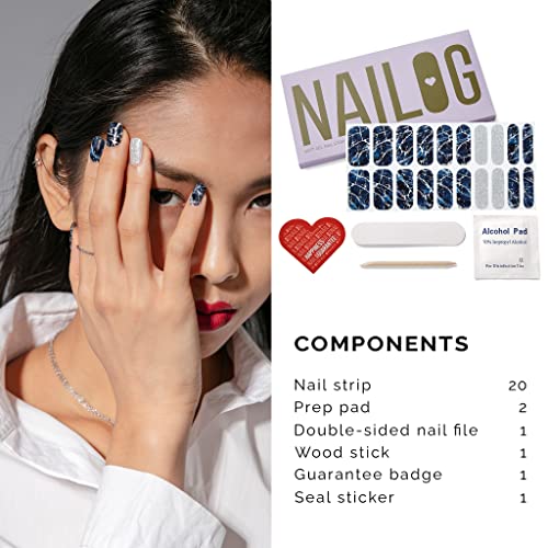 Nailog Pellicola Per Unghie, 20 Pcs Adesivi E Decalcomanie In Gel Semi-Indurita Per Unghie, Nail Art Stickers Adesivo Smalto Per Unghie Manicure Per Donne Ragazze, Stormy Night - 6