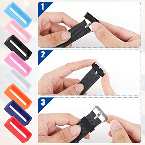 8 piezas lazos para correa de reloj silicona 22mm miniatura 4