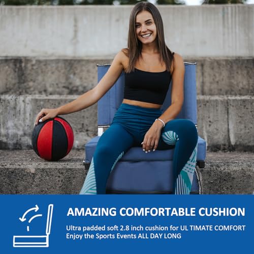 portable folding stadium chair with back support
