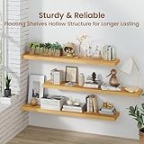 Feihorrm Wall Shelf, 90cm Shelves for Wall, 16.5cm Deep Shelf Set of 2, Oak Floating Shelves, MDF Wooden Shelving for Kitchen, Bedroom, Bathroom and Living Room, Oak, 90 x 16.5 x 3.1 cm - Image 8