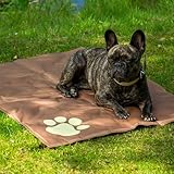 dobar® 60421 Kühlmatte für Hunde - Hundekühlmatte für Hund & Katze - selbstkühlende Matte für Haustiere - Hundedecke mit Kaltgel-Füllung - Kühldecke - 99,5 x 70 cm - Braun