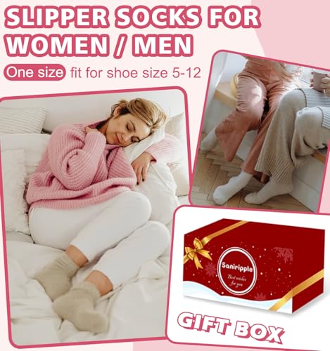 Image of Slipper Socks for Women Men Grip Hospital Socks with Grips Fuzzy Non Slip Warm Womens Gifts