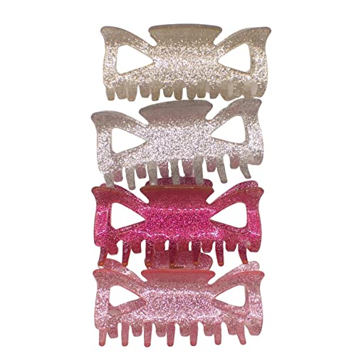 Topkids Accessories 4 Pc Medium Glitter Hair Claws Pretty Sparkly Hair Clips for Women Suitable for Thicker Hair and All Hair Types Womens Hair Clips Pretty Hair Clips