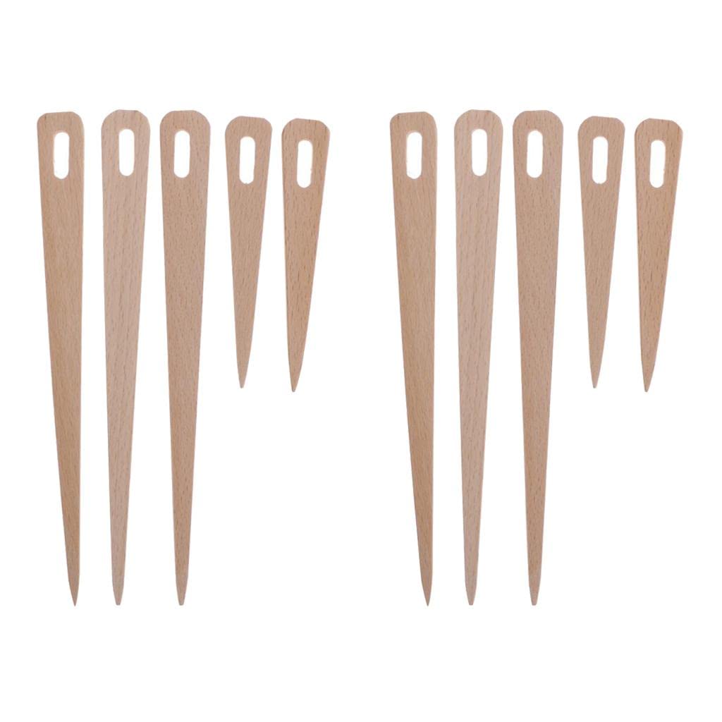 SNAPPSY 10pcs Wooden Weaving Knitting Shuttle Stick Needle Shape DIY Tool 11/20cm-image-31