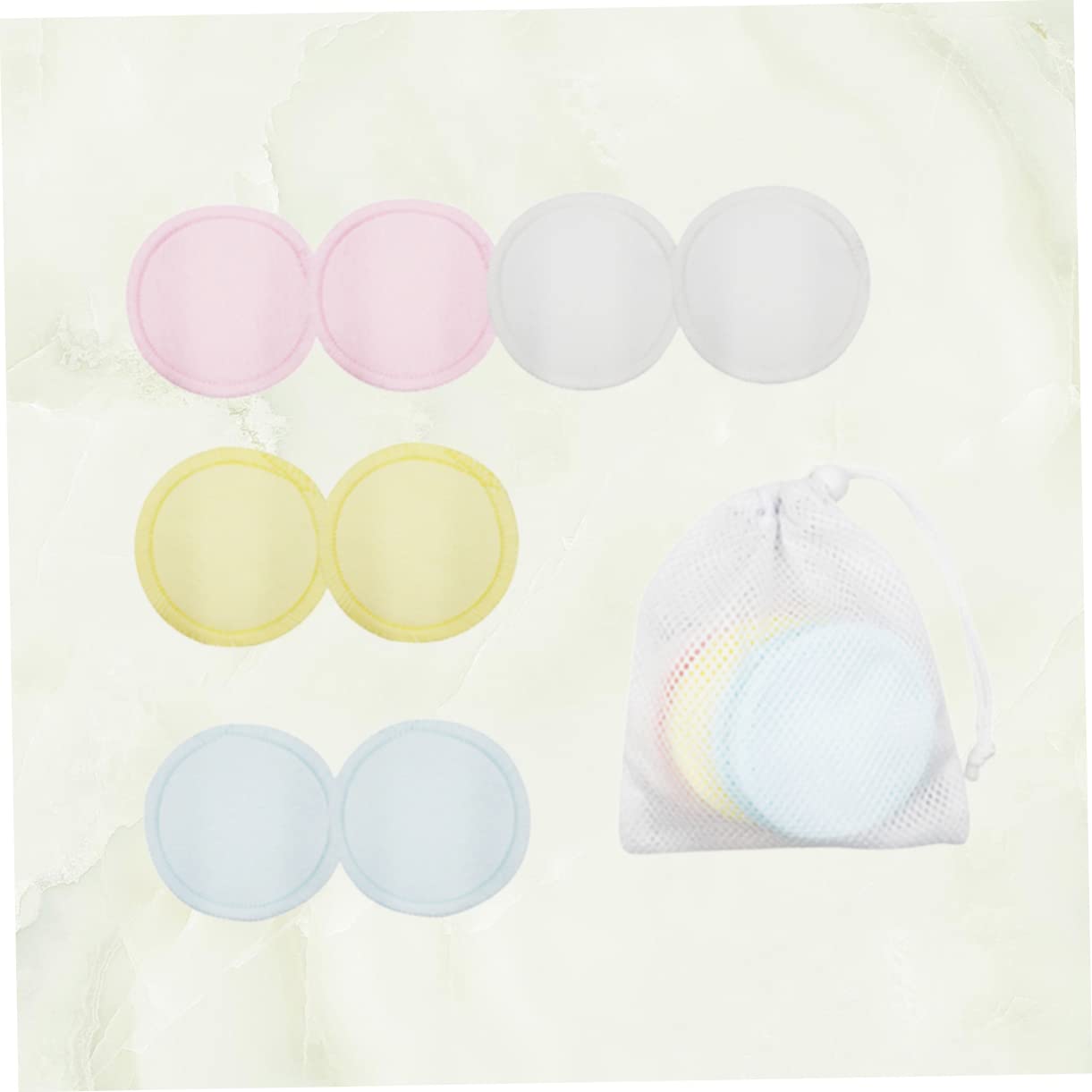Baluue Reusable Makeup Remover Pads 8 Pack Pure Cotton Facial Eye Makeup Removal Pads Washable Gentle for All Skin