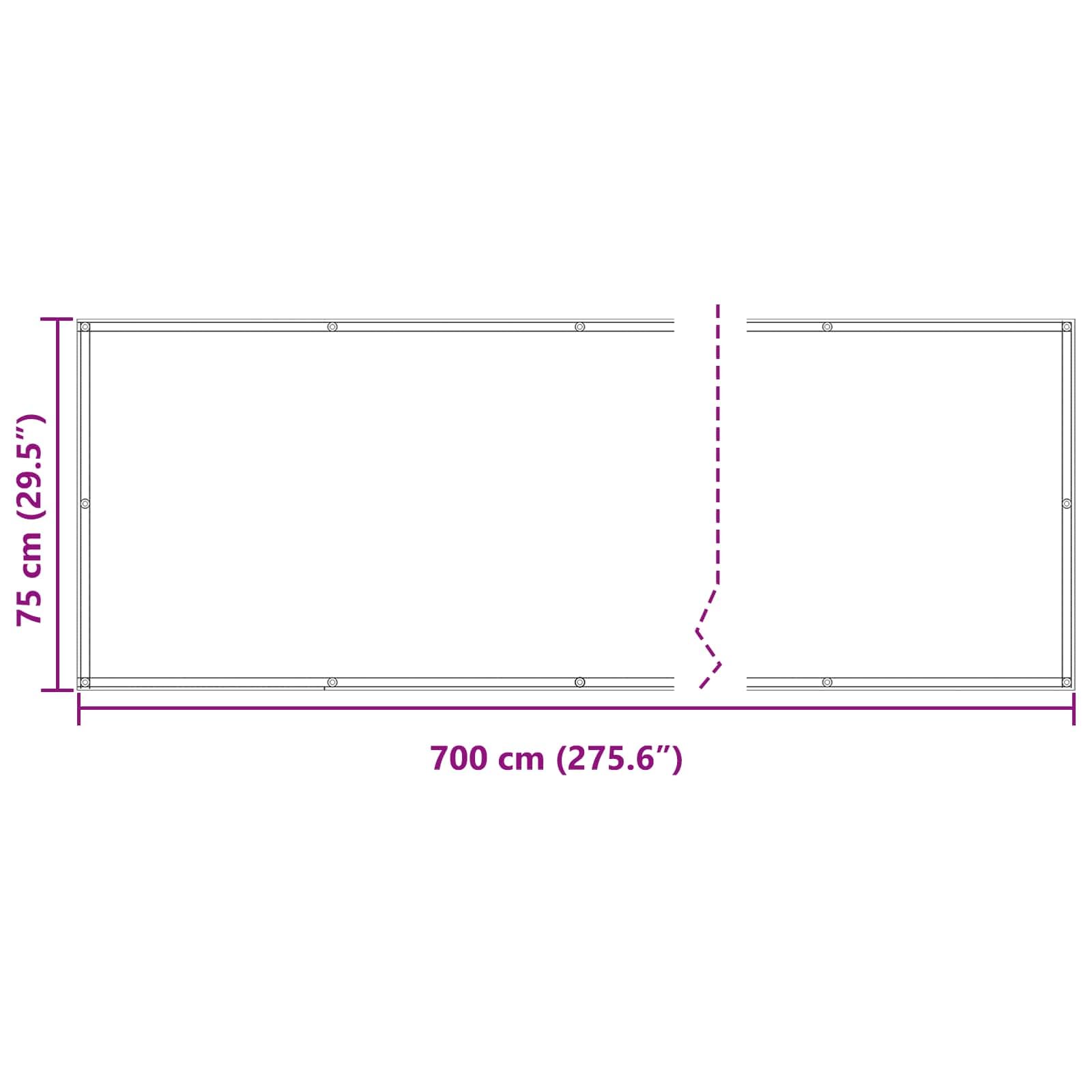 Frangivista Balcone, Oxford PU, Giardino, Bordeaux, 75 x 700 cm