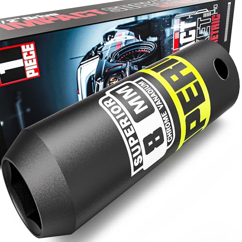 Image of 1 /2 inch Drive Impact Socket, 8 mm Deep Socket, Metric, 6 Point, CR-V, for Automotive Maintaince, Mechanical Equipment Maintaince