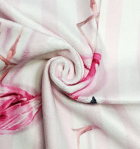 Iuocfer Lovely Flamingos Hand Towels Pink Animal Bath Towels Pink White Stripes Kitchen Dish Towels 13.6 X 29' For Household Daily Use | Home Decoration | Gym Spa #TOP3