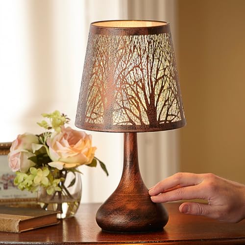 Tree Design Touch Operated Lamp - Mains Powered Modern Bronze Effect Indoor Home Decorative Light with 4 Stage Dimmer Function for Bedroom, Hallway, Living or Dining Room - H28 x 17cm Diameter Tree Design Touch Operated Lamp - Mains Powered Modern Bronze Effect Indoor Home Decorative Light with 4 Stage Dimmer Function for Bedroom, Hallway, Living or Dining Room - H28 x 17cm Diameter