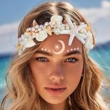 Unicra Sea Shell Headband Mermaid headpiece Silver Starfish Beach Wedding Hair Accessories for Women and Girls