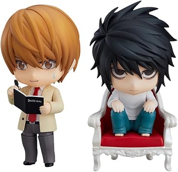 2pcs Death Note Figure L/Light Yagami Action Figure 10CM PVC Movable Anime Figures Collectible Statue Desktop Ornaments Decoration Birthday Gift