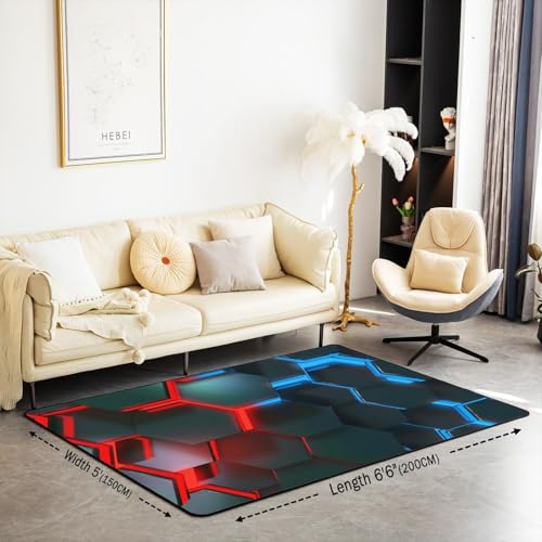 Grand tapis de sol géométrique en flanelle douce de qualité - 3