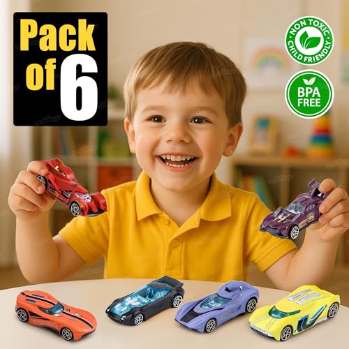 Image of Zest 4 Toyz Diecast Cars Metal Cars for Kids Toys Color Changing Car Diecast Model Car Toy Vehicle for Kids Toys for 2-5 Years Boys and Girls (Pack of 6) Multicolor