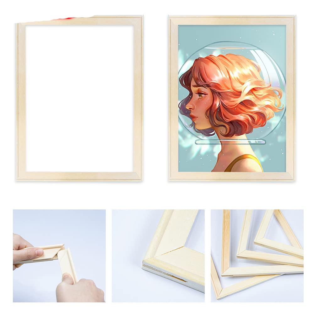 Demiawaking Cornice per Poster Diamond Painting Telaio in Legno per Pittura Olio su Tela Quadri Diamond Painting Tela Canvas Fai-da-Te Poster da Parete Quadri Dipinti Cornici Kit (30 x 40 cm